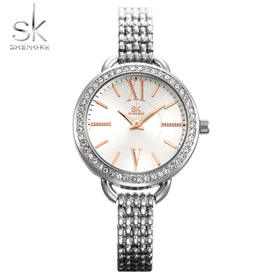 

Fashion Bracelet Watch Stylish Blue Luxury Crystal Dial Watch Ladies Watch Quartz Japan Mov Rosegold Case Reloj Mujer Shengke