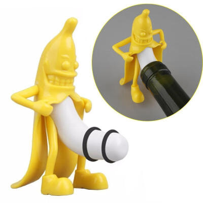 

Sir Happy Banana Novelty Wine Stopper Bar Cork Cap ABS Home Funny Tool Boxed