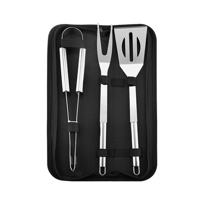 

1 Set Household Light Weight Outdoor Portable Multi-functional Practical Stainless Steel Portable Tote BagBarbecue Tool Sets
