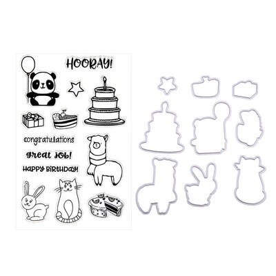 

Birthday Silicone Clear StampMetal Cutting Die Stencil DIY Scrapbook Decor