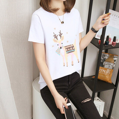 

summer new Korean womens t-shirt female short-sleeved students loose tide half sleeve bottoming shirt shirt