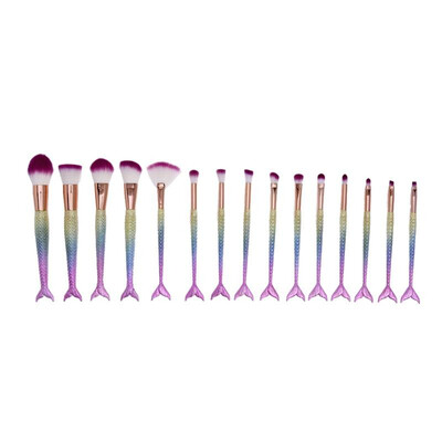

15pcs Fish Shaped Foundation Powder Blush Contour Blending Cosmetic Brush