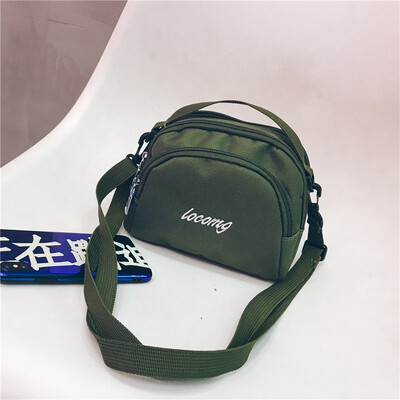 

NovelTeez 2018 Korean version of the tide new portable casual fashion single shoulder diagonal canvas wild simple embroidery handb