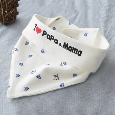 

2Pcs Infant Baby LOVE PAPA MAMA Bandana Bibs Baby Feed Saliva Triangle Towel