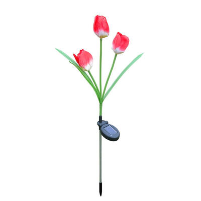 

3 Heads Solar Power LED Simulation Tulip Light Garden Yard Landscape Lamp