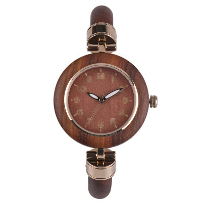 

BEWELL ZS-W151A Women Wood Watch Quartz Movement Vintage Casual Bracelet Bangle Wrist Watch