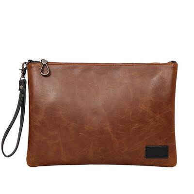 

Retro Crazy Horse PU Handbag Fashion Leisure Mens Bag Korean Edition Envelope Bag Retro Cortex Handbag iPad Bag