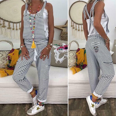

Romper Women Sleeveless Loose Jumpsuit Dungarees Overall Casual Trousers Pants