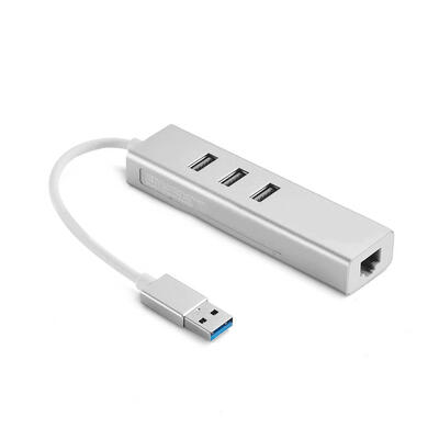 

JP668J 3 Port USB 30 Hub USB to RJ45 Gigabit Ethernet Network Adapter