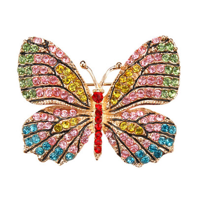 

Multi-color Micro Pave Crystal Rhinestones Butterfly Brooch Pins For Women 11 Assorted Colors Elegant Brooch