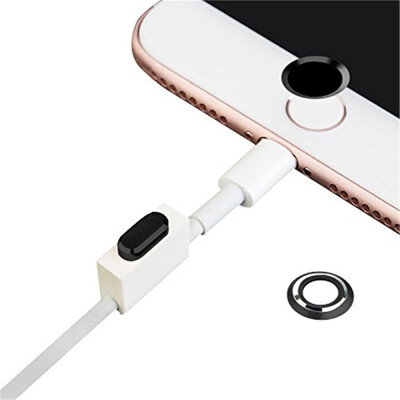 

Anti-dust Dust Plug Set Camera Lens Protective Case Cover with Home Button Sticker for iPhone 8 7