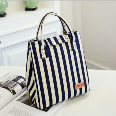 

Siaonvr Insulation Bag Waterproof Lunch Bag Oxford Striped Cold Insulation Bag Aluminum