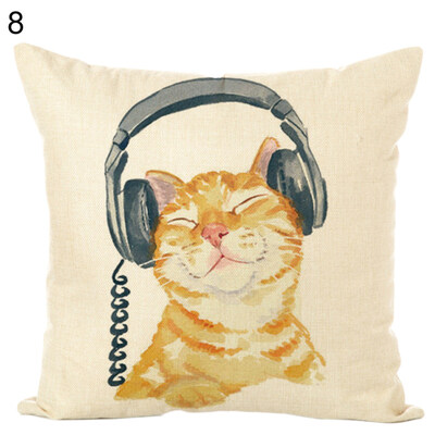 

Cartoon Cat Kitten Throw Pillow Case Cushion Cover Sofa Car Home Office Decor