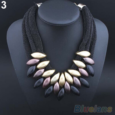 

Womens Ethnic Braided Retro Statement Choker Necklace Collar Pendant Jewelry