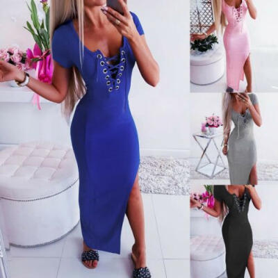 

Womens Boho Long Maxi Dress Summer Beach Evening Party Cocktail Sundress