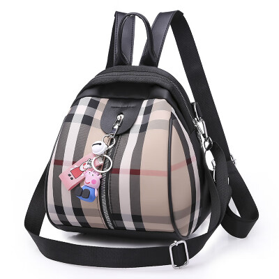 

Waterproof two-purpose checked nylon small shoulder bag Korean version of Chaozhou shells dual-purpose Mini Backpack womens bag