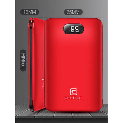 

8000mAh Portable Power Bank Ultra-slim Charging Station With Type-C Lightning Cords