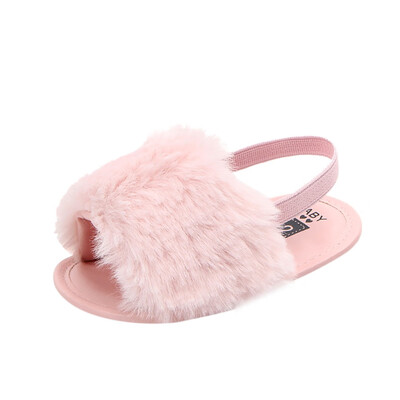 

Newborn Infant Baby Letter Solid Flock Soft Sandals Slipper Casual Shoes