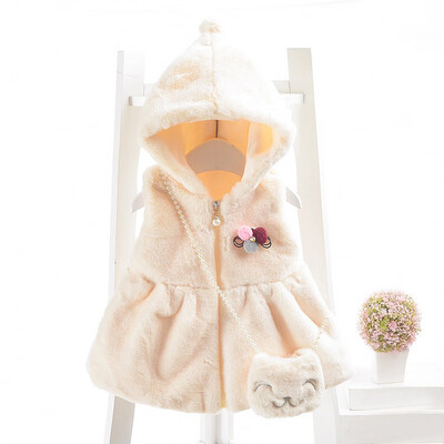 

Toddler Kids Baby Girl Sleeveless Solid Zipper Hooded Warm Waistcoat Tops Bag