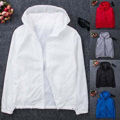 

Mens Fashion Windbreaker ZIPPER Jacket Hoodie Sports Outwear Coat Gym