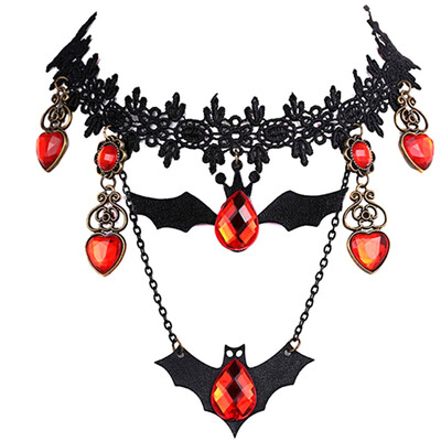 

Halloween Costumes Explosions Earrings Vampire Bat Necklace Female Jewelry