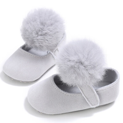 

2018 New Style Kids Girls Fashion Cotton Fabric Toddler Shoes Girl Cute Hairball Anti-skid Princess Shoe