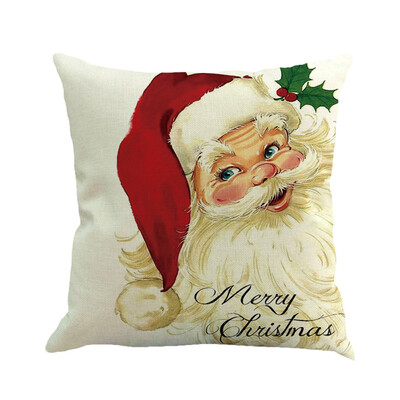 

Siaonvr Christmas Cotton Linen Sofa Car Home Waist Cushion Cover Throw Pillow Case C