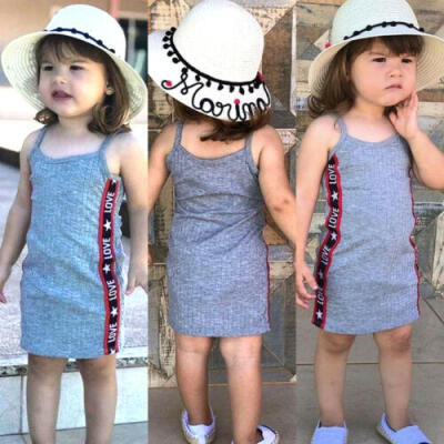 

Summer Toddler Kids Baby Girl Sleeveless Cotton Casual Party Dress Sundress