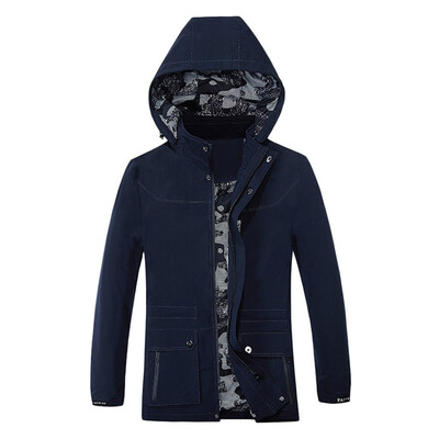 

Toponeto Mens Autumn Winter Casual Hooded Pure Color Jacket Button Outwear Coat Tops