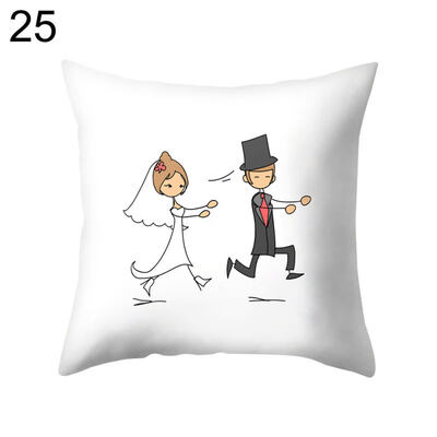 

Love Wedding Bride Groom Pillow Case Cushion Cover Sofa Car Bedroom Decoration