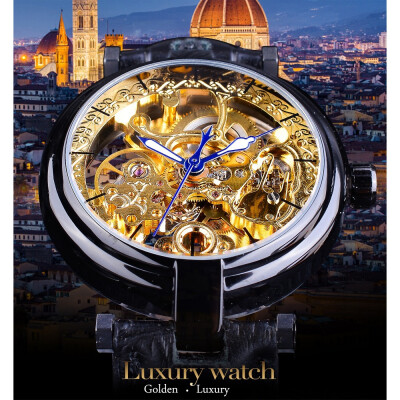 

Forsining automatic mechanical watch hollow leather belt mens watch mens watch automatic mechanical watch