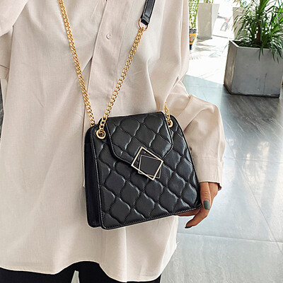 

Small bag female 2019 autumn new chain bag female bag rhombic chain shoulder slung bag texture small square bag