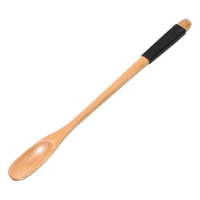 

Slim Round Wooden Spoon with Long Handle Winding Spoon Flower Tea Spoon