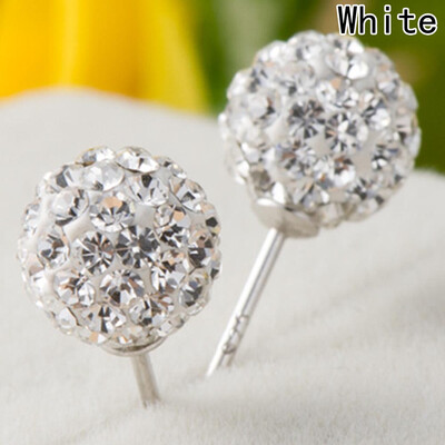 

2 New Female Earrings Womens Fashion Ball Sparkling Earrings Stud Earring