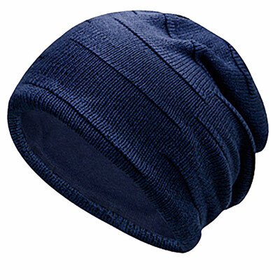 

Tailored Unisex Women Men Solid Color Winter Plus Outdoor Thick Plaid knit Warm Hat Cap