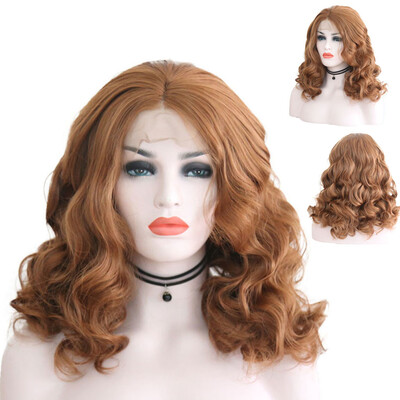 

〖Follure〗Curly Wig Glueless Lace Front Full Wigs Brown Fashion Fiber Indian Women Wig