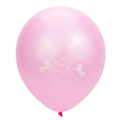 

FUNNYBUNNY 10 PCS Unicorn Lilac Pink Happy Birthday Childrens Party Latex Printed Balloons
