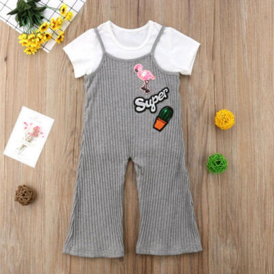 

2Pcs Kid Infant Baby Girl Top T-shirtBell Bottoms Pants Outfit Jumpsuit Clothes