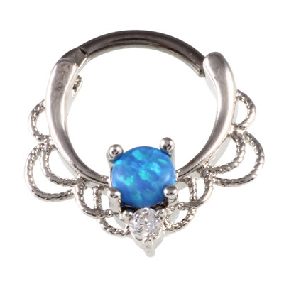 

Opal Gem Pierced Round Nose Ring Nasal Nail Breast Rings Body Piercings