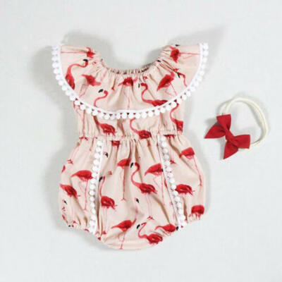 

UK Stock Flamingo Newborn Baby Girls Romper Jumpsuit Bodysuit Outfits Clothes