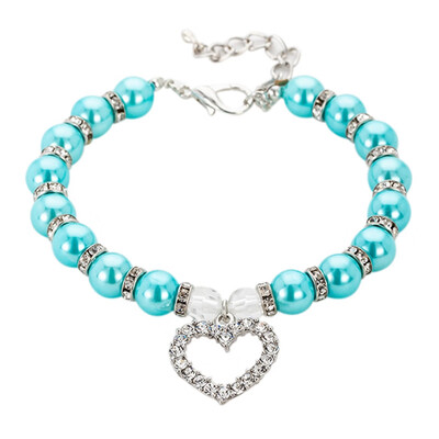 

Adjustable Decorative Pet Dogs Collar Dog Cat Pearl Necklace pet Accessories Extension Chain