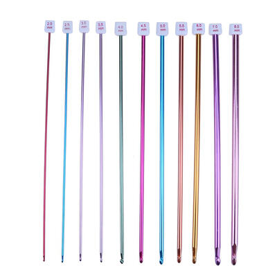 

11pcs Multicolour Aluminum Single Pointed Yarn Weave Craft Crochet Hooks