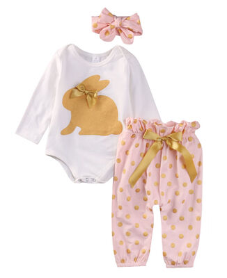 

Baby Easter Outfits Newborn Infant Boy Girl RomperPants Bow Summer Costume