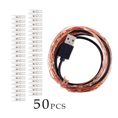 

Led Photo 2050100 LED USB Christmas Starry Decoration Copper Wire Battery Box String Light