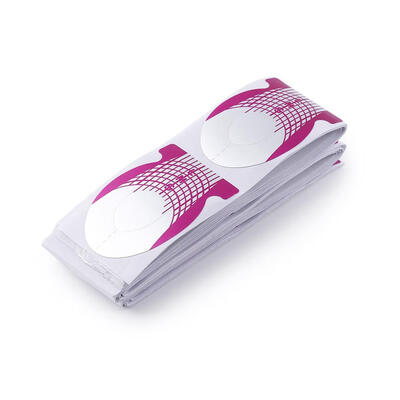 

100pcs French Nail Form Acrylic Tip Gel Nails Sticker Extension Curl Form