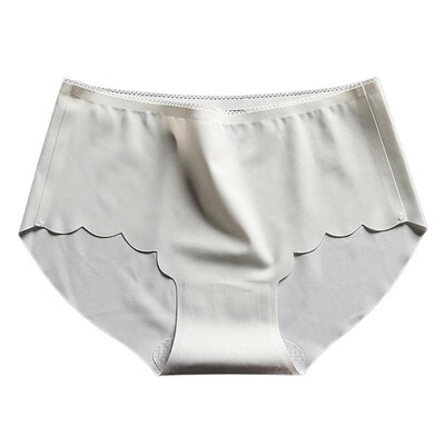 

Women Seamless Panties Briefs Solid Low-rise Scalloped Underwear Ladies Intimates Lingerie
