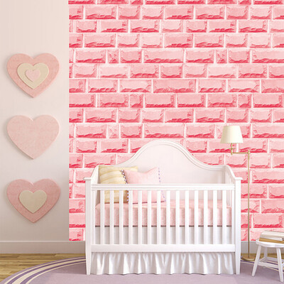 

〖Follure〗3D Brick Stone Rustic Effect Self-adhesive Wall Sticker Home Decor 45X100CM