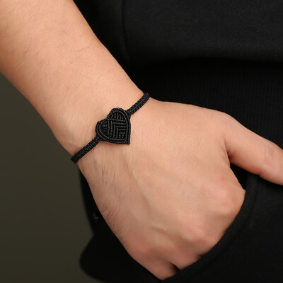 

Love red rope hand-woven bracelet heart-shaped couple models bracelets