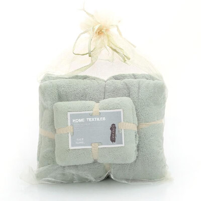 

2PcsSet Coral Fleece Bath Towels Soft Comfortable Microfiber Towel Water Absorption Face Towel