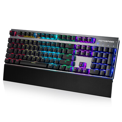 

Motospeed CK108 104 Keys Blue Switch RGB Backlit Ergonomics Design Mechanical Gaming Wired Keyboard